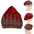 thumbnail image 4 of ESTINK Turban, Wraps Tête pour les Femmes, Wrap Tête à la Mode Foulard Musulman Femmes Turban Rétractable Rétro Brodé Chapeau Perlé, 4 of 8
