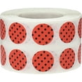 thumbnail image 2 of Red with Black Polka Dot Circle Stickers | 0.5" Inch Round | 1,000 Pack, 2 of 3