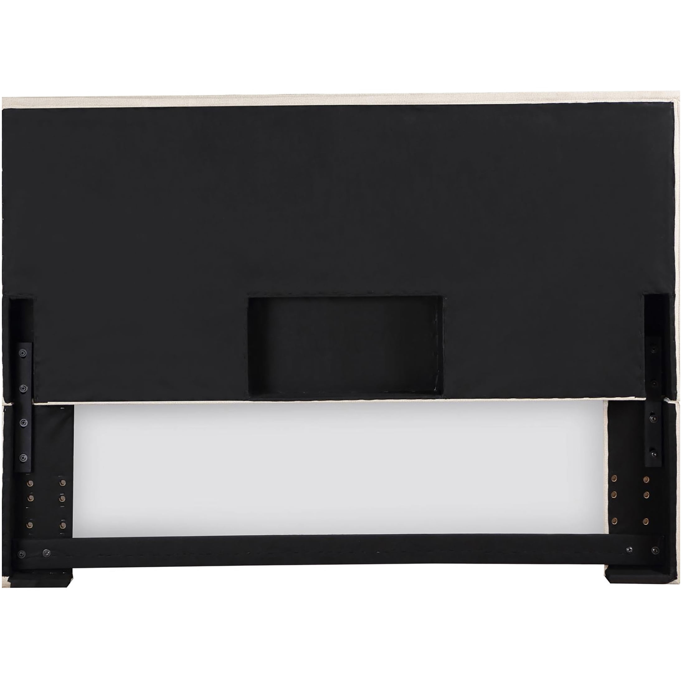 Upholstered Queen Headboard with Flange Stitching, Soft Fabric Bed Headboard for Master Bedroom