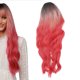 thumbnail image 3 of Pelucas de pelo de cosplay Pelucas de pelo falso de color rosa rojo colorido para fiesta de Halloween Carnaval Conciertos de vida nocturna 66cm Khall 1.41321E+12, 3 of 6