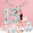 thumbnail image 5 of 11th Birthday Decorations for Girl Silver Double Digits Birthday Party Supplies Turquoise Happy Birthday Banner 11th Birthday Cake Topper Silver Number 11 Foil Balloons 11 Years Old Birthday Decor, 5 of 5