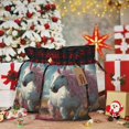 thumbnail image 6 of Rocae Flower White Horse (2) Print Christmas Drawstring Linen Gift Bag with Drawstrings Treat Bag Goody Present Bags for Christmas Party Favor, 6 of 8