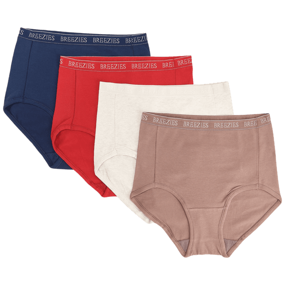 4-Pack: Breezies Signature Full Brief Panty (French Navy, Medium)