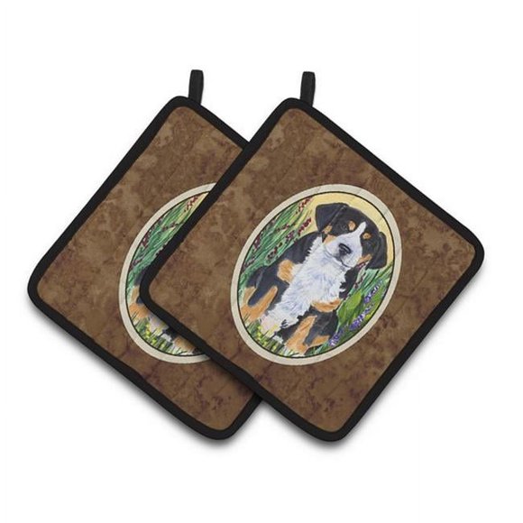 Carolines Treasures SS8217PTHD Greater Swiss Mountain Dog Pair of Pot Holders, 7.5HX7.5W, Multicolor