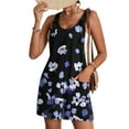 thumbnail image 3 of Fortune Women Loose Jumpsuits Suspender Bib Overalls Gradient Shorts Rompers with Pockets, 3 of 8