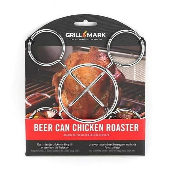 6 x 6 in. Silver Steel Beer Can Poultry Roaster