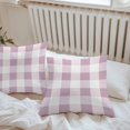 thumbnail image 6 of Pink White Buffalo Check Throw Pillow Covers 16x16 Inch Set of 2, Farmhouse Plaid Modern Geometric Waterproof Outdoor Pillow Covers, Decorative Cushion Pillowcases for Couch, Sofa, Bed, Garden, Patio, 6 of 9