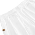 thumbnail image 5 of Miluxas Long Pants for Men Drawstring Side Buttons Straight Breathe Trousers Wide Leg Casual Beach Pant Working Outdoor Wear White, 5 of 9