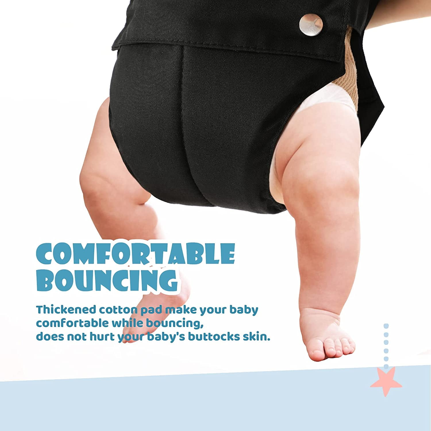 Cowiewie  2 in 1 Baby Jumper, Baby Bouncer or Walker with Strong Support Stand and Baby Walking Harness Function, Activity Center for 6-24 Months Infant, Grey