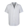 thumbnail image 3 of DYMADE Men Casual Button Down Blouse Cotton Linen Lapel Summer Shirts, 3 of 8