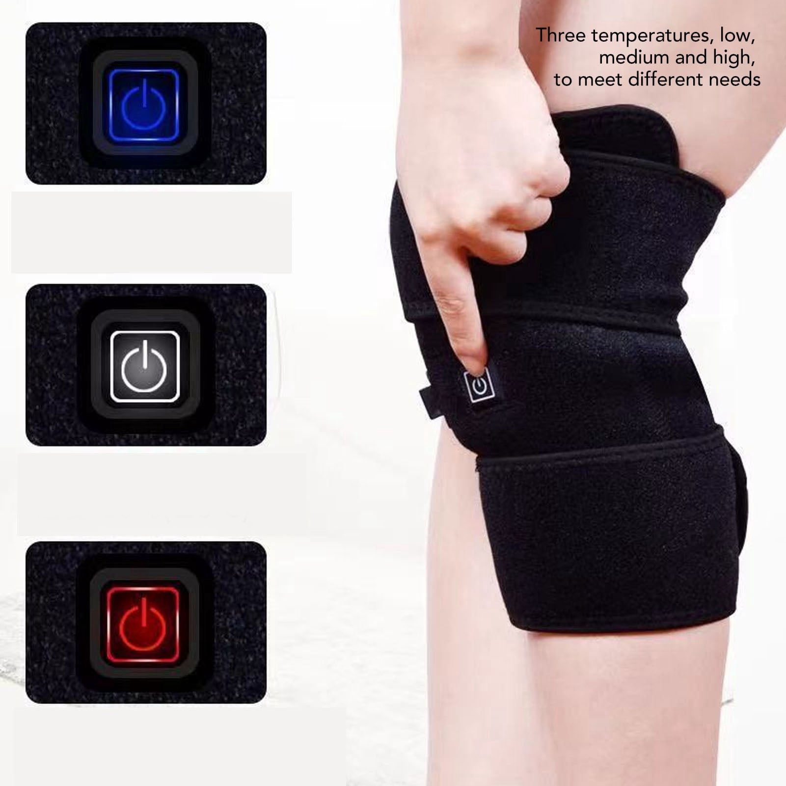 Heated Knee Brace, 2Pcs Cordless Heated Knee Warp Rechargeable Knee Brace Warmer with 3 Heating Levels Heated Knee Pad for Shoulder Elbow Knee