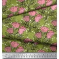 thumbnail image 3 of Soimoi Poly Georgette Tissu Feuilles & Fleurs Roses Tissus Imprimés par Yard 52 Pouces de Large, 3 of 3