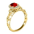thumbnail image 3 of AoneJewelry 1.35 Carat Oval Shape Garnet and Diamond Ring In 10K Solid Rose, White & Yellow Gold, 3 of 4