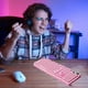 thumbnail image 2 of Teclado Pisexur para juegos electrónicos para hombres, con cable USB, flotante, ergonómico, con sensación mecánica al agua, ultrafino, con retroiluminación LED, para escritorio, para niños y organiza, 2 of 5