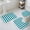 Turquoise, variant on Teal Striped Bath Mat 3 Piece Bathroom Rug Set, Simple Art Vertical Stripe Farmhouse Non Slip Bath Rug Contour Mat and Toilet Lid Cover, Absorbent Shower Mats Soft Bath Rugs and Mats Sets