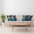 thumbnail image 4 of Ambesonne Christmas Throw Pillow Cover 4 Pack, Vivid Balls Ribbons, 18", Petrol Blue Grey Red, 4 of 7