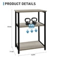 thumbnail image 5 of Fionafurn 3 Tier Industrial Shelf, Book Shelf Wood Bookcase Organizer with Metal Frame,Gray, 5 of 8