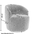 thumbnail image 4 of Gray Swivel Barrel Chair | For Bedroom and Living Room Use | Eucalyptus Frame and Metal Ring | Spot Wipe Clean, 4 of 6