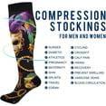 thumbnail image 4 of Mardi Gras Carnival Mask Feathers Compression Socks for Women&Men Circulation-Best Support for Nurses, Running, Athletic-1 Pairs Gift, 4 of 7