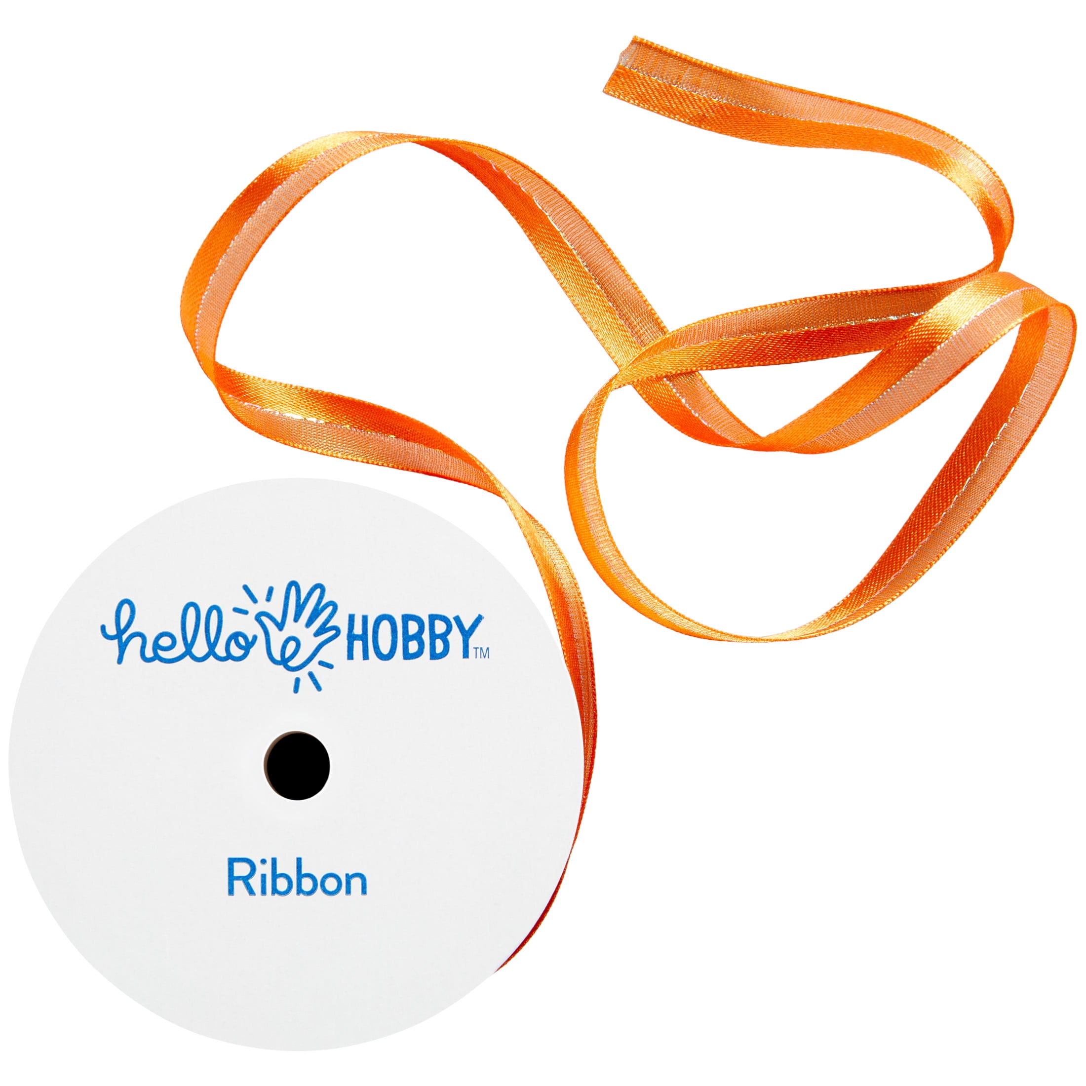 Hello Hobby ORANGE Sheer elegance 3/8 inch x 3 yard ribbon for sewing, crafts and gifting