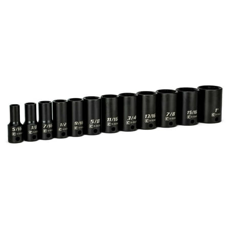 UPC: 0886352531269 | Capri Tools 3/8 in. Drive Semi-Deep Impact Sockets Set  SAE  5/16 to 1 in.  12-Piece