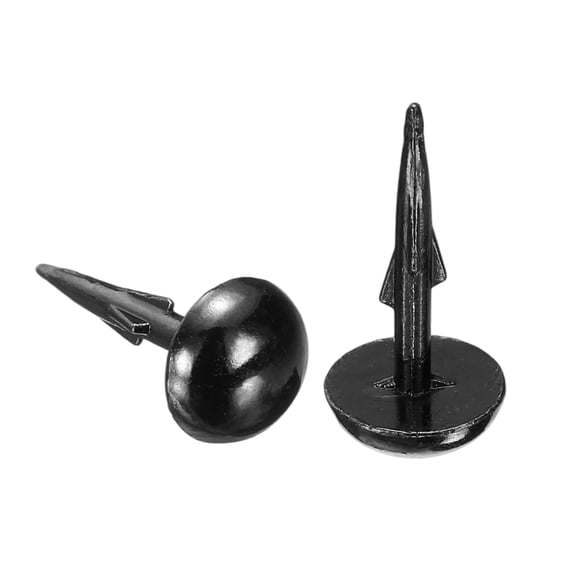 Uxcell 50 Pack Upholstery Nails, 8x17.8mm Upholstery Tacks Furniture Tacks Round Head Decorative Tack with Barb for Sofas Beds DIY Project, Metallic Black