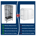 thumbnail image 3 of 69 Inch Wrought Iron Large Bird Flight Cage with Rolling Stand for Parakeets Canaries Cockatiels Lovebirds Conures, Black, 3 of 8