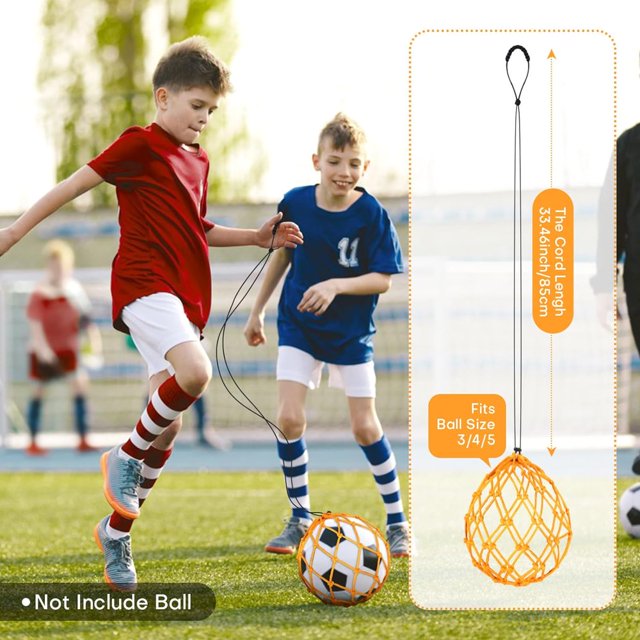 HLONK 5Pcs Soccer Practice Equipment Soccer Kick Trainer Football Kick Trainer Net for Kick Practice Training Aid Soccer Return Soccer Training Equipment Help Juggling for Ball Sizes 3