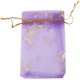thumbnail image 3 of 100 bolsas de organza JAMW con cordón para regalos de boda 9 X 12 cm estampado de mariposa morado, 3 of 5