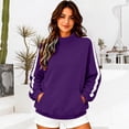 thumbnail image 5 of GZWYHT Mockneck Sweatshirt Camping Sweatshirts Plain Mock Neck Sweatshirt Funnel Neck Sweatshirt High Neck Sweatshirt Fall Sweatshirts for Women Long Sleeve Turtleneck Tops Purple S, 5 of 6