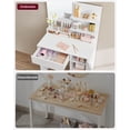 thumbnail image 4 of VASAGLE Tocador, Mesa de Maquillaje con Espejo Grande, Gabinete con 2 Estantes Ajustables, 2 Estantes Abiertos, 1 Cajón, Blanco RDT119W01, 4 of 9
