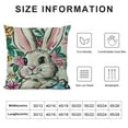 thumbnail image 6 of COMIO Hello Easter Bunny Eggs Truck Decorative Throw Pillow Covers , Spring Welcome Peeps Retro Porch Outdoor Home Decor, Floral Farmhouse Stripes Holiday Sofa Couch Cushion Case&nbsp;2pc, 6 of 6