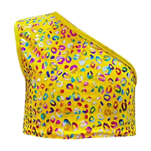 Robe Courte Sans Manches à Épaules Dénudées pour Filles à Imprimé de Paillettes, Tenue de Fête