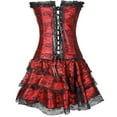 thumbnail image 4 of LEKODE Steampunk Corset Skirt Renaissance Corset Dress Gothic Overbust Corset and Skirt Set Corset with Skirt Steampunk Corset Gothic Steampunk Skirt Steam Punk Corset Red M, 4 of 4
