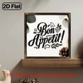 thumbnail image 2 of Bon Appetit Framed Wood Sign - Rustic Farmhouse Wall Art with Black Lettering, Perfect for Kitchen, Dining Room, or Housewarming Gift, 8x8 Inch Wooden Decor, Dining Room Accent Rustic Farmhou, 2 of 9