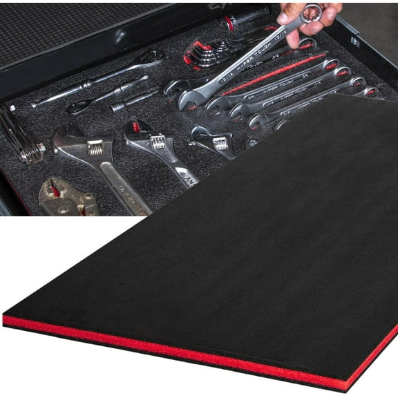 Tool Box Foam, 1PC 48x24x1 inch, Foam Inserts for Cases, Polyethylene Storage Sheets for Toolbox Hard Case, Tool Shadow Insert, Kaizen Organizer Sheet