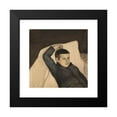 thumbnail image 2 of Magnus Enckell 13x12 Black Modern Framed Museum Art Print Titled - Reclining Boy (1892), 2 of 5