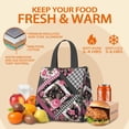thumbnail image 5 of Pioneer Flower Floral Print Pattern Insulated Lunch Bag for Women & Adults,Large Portable Soft Cooler Lunch Bag,Thermal Food Storage Tote with Pearl Cotton,8.66L,8.75x5.75x9.5 Inch, 5 of 6