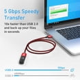 thumbnail image 2 of Aioneus USB 3.0 Extension Cable 6FT Red 5Gbps Data Transfer Lighting Cable, 2 of 6
