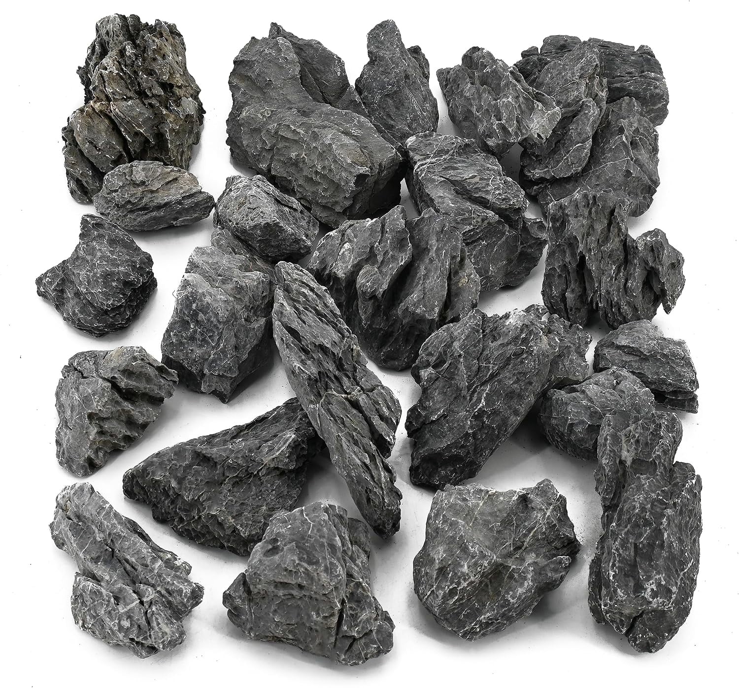 Aquarium Rocks Natural Seiryu Stone 20lb Aquascaping Rocks for Fish Tank Aquarium Landscaping Decoration Paludarium Amphibian Enclosures(3-10 Inches)