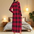 thumbnail image 4 of Hvot&aat Zipper Front Robes for Women Christmas Print Long Sleeve Nightgown Holiday Loungewear, 4 of 7