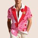 thumbnail image 5 of Blusa y camisa hawaiana de manga corta con cuello vuelto para hombre, camisa unisex informal de verano para playa, de manga corta con botones, ropa estampada divertida, blusa para hombre, 5 of 9