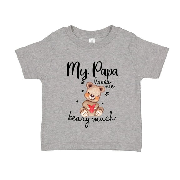 My Papa Loves Me Beary Much Toddler T-Shirt 2T Athletic Heather