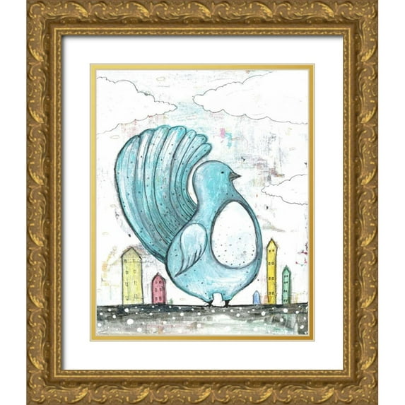 Ogren, Sarah 26x32 Gold Ornate Wood Framed with Double Matting Museum Art Print Titled - Big Blue Bird