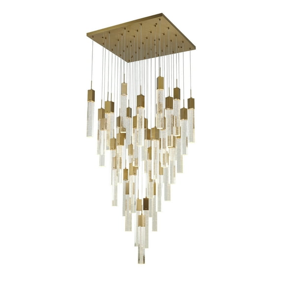 Design Living 41-Light Gold Chandelier With Clear Bubble Crystals