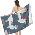 thumbnail image 2 of Colored Llamas Beach Towels Oversized Microfiber Beach Towel for Adults Super Absorbent Sand Free Pool Towels for Travel Pool Swimming Bath Camping Adult Women, 2 of 8