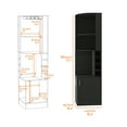 thumbnail image 7 of Corner Bar Cabinet with Double Doors & Wine Rack, Black Home Bar Storage Cabinet with Glass Shelf, 8-Bottle Built-In Wine Rack for Kitchen, Dining Room, Or Living Room, 7 of 7