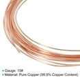 thumbnail image 3 of Uxcell 16.4Ft Solid Bare Copper Wire 15 Gauge 99.9% Pure Copper Wire Soft Beading Wire for Indoor Bonsai Pots, 3 of 5