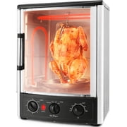 NutriChef Vertical Countertop Oven, 1500W with Rotisserie, Bake, Broil, Kebab Rack, 2 Shelves & Bake Pan