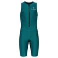 thumbnail image 4 of Raenseen Men 2MM Wetsuit Swimwear Rash Guards Sleeveless Zipper Bodysuit Swimsuit Dark Green M, 4 of 4